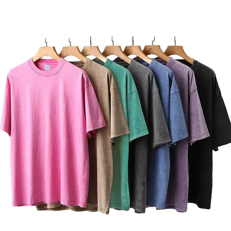 Washed Retro Men's Oversized T-Shirt | Soft Cotton Casual Tee