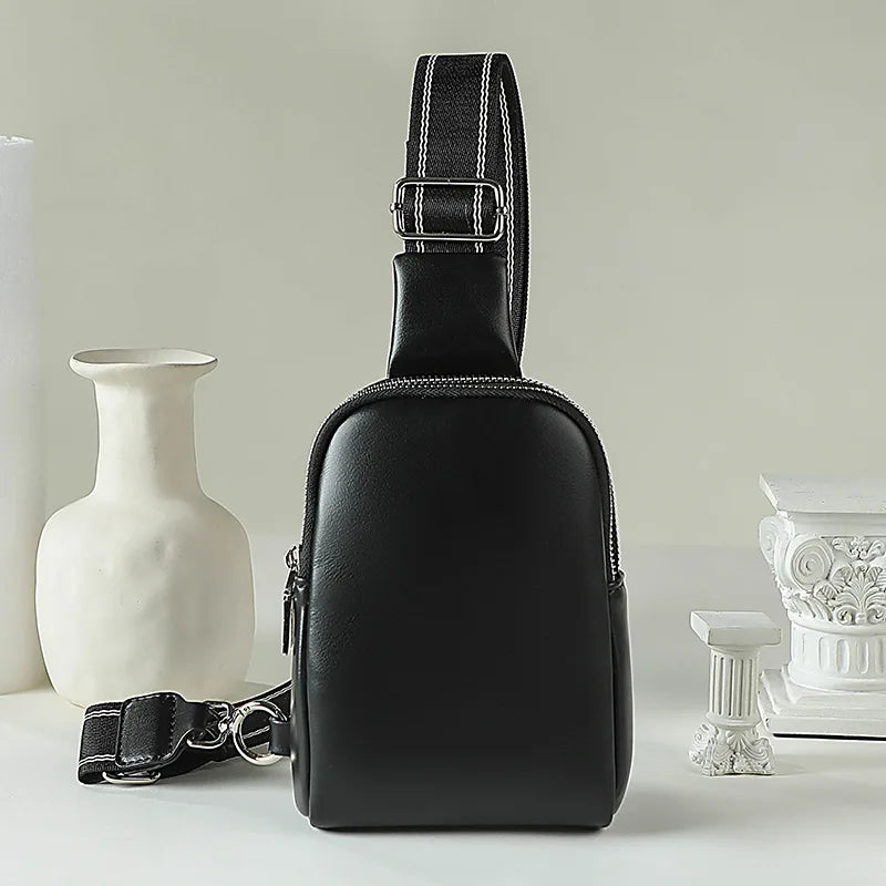 Unisex Soft Leather Chest Bag | Versatile Crossbody Waist Bag