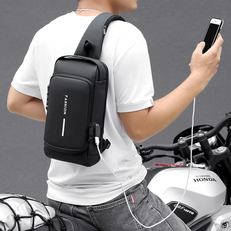 Men's Multifunctional Anti-theft USB Shoulder Bag | Travel Sling Bag