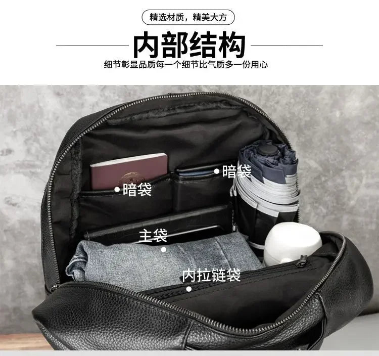 Men's Genuine Leather Business Backpack | Stylish & Functional