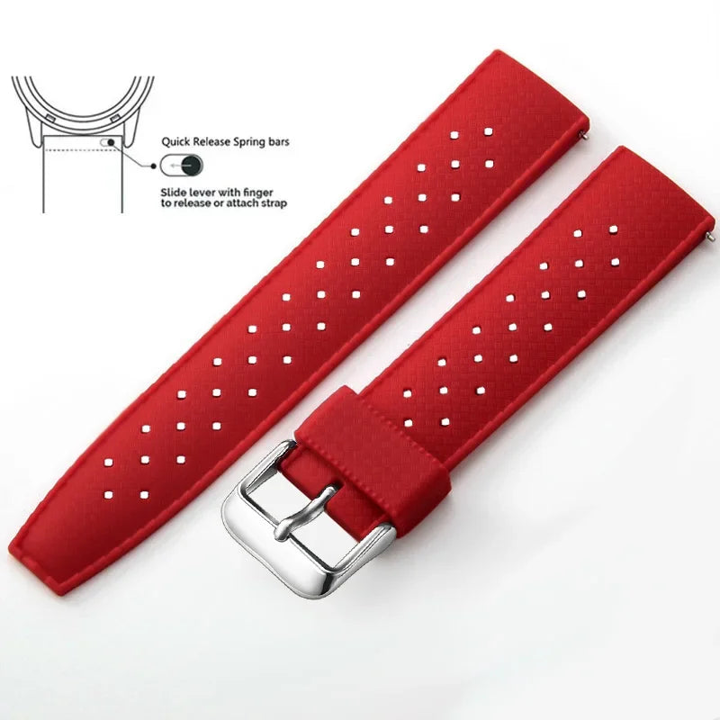 Tropical Silicone Watch Band | Quick Release Rubber Strap