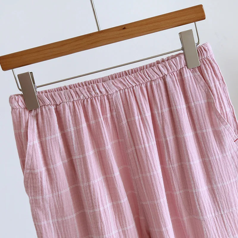 Couple's Japanese Style Cotton Sleepwear Set | Cozy Home Pajamas