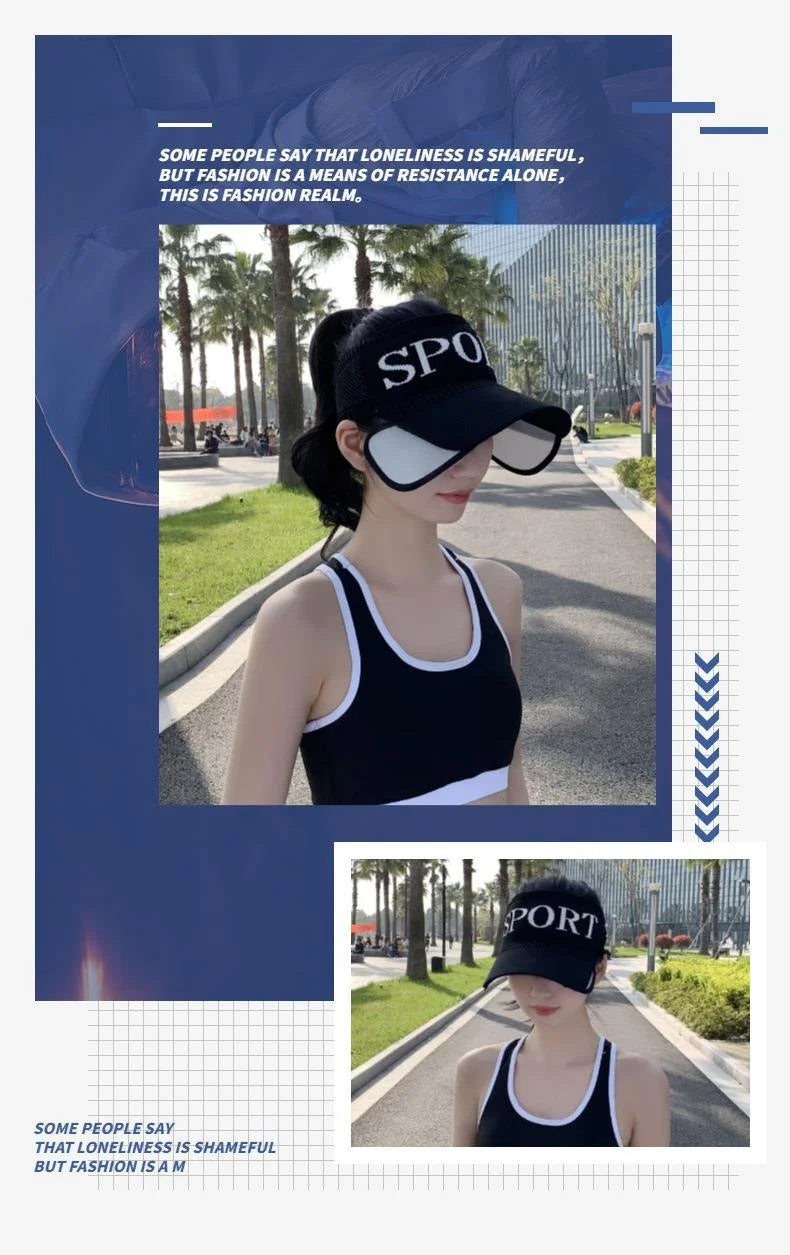 Women's Sunblock Sports Hat | Large Brimmed Outdoor Cap
