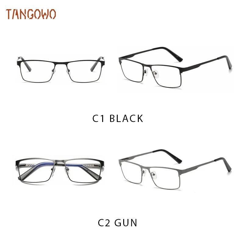 Stylish Square Metal Reading Glasses | Blue Light Blocking Eyewear