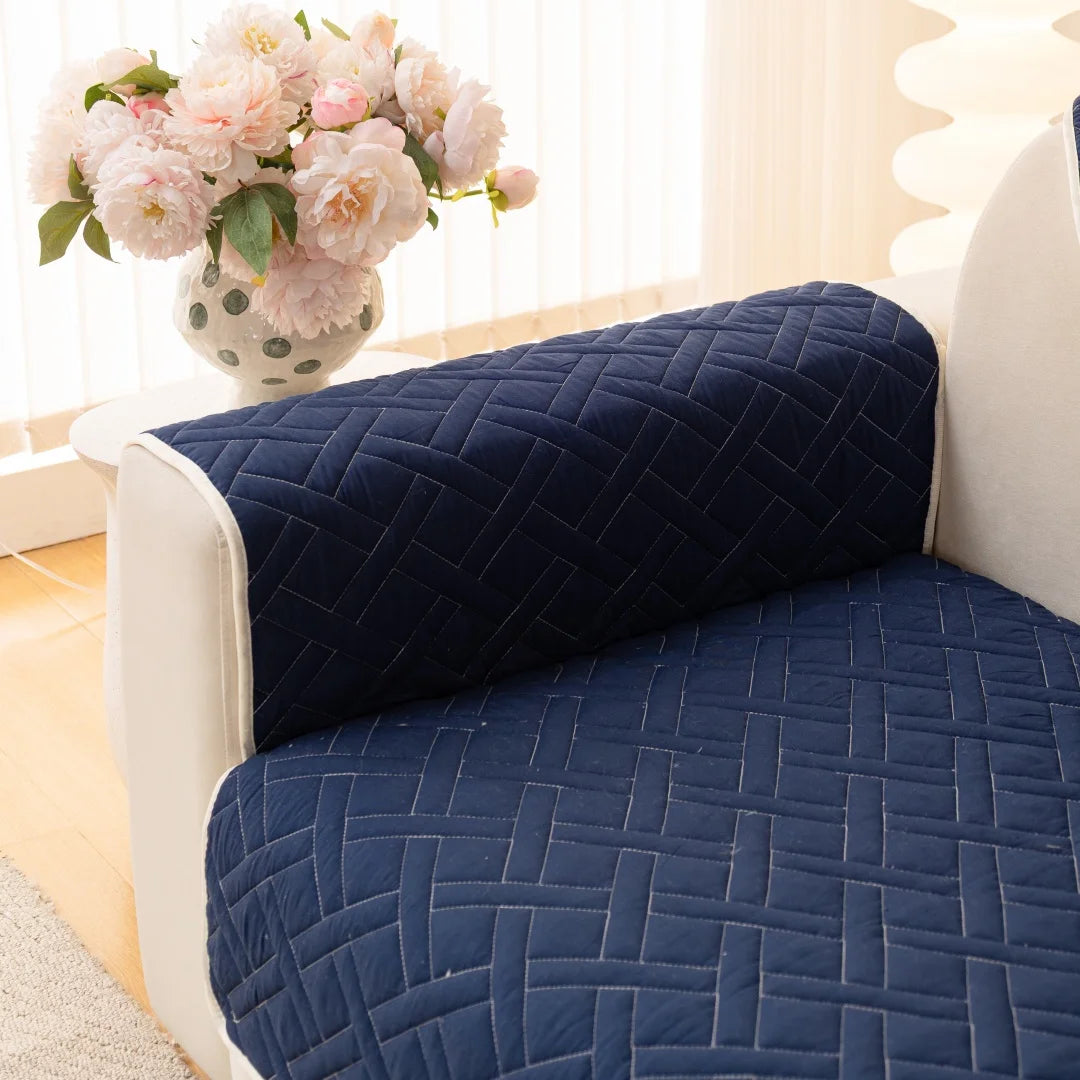 Geometric Quilted Non-Slip Sofa Cover | Universal Fit & All-Season