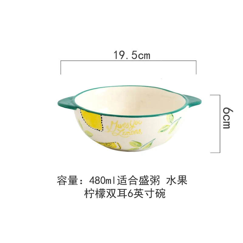 Japanese Style Ceramic Dining Set | Elegant Lemon Collection