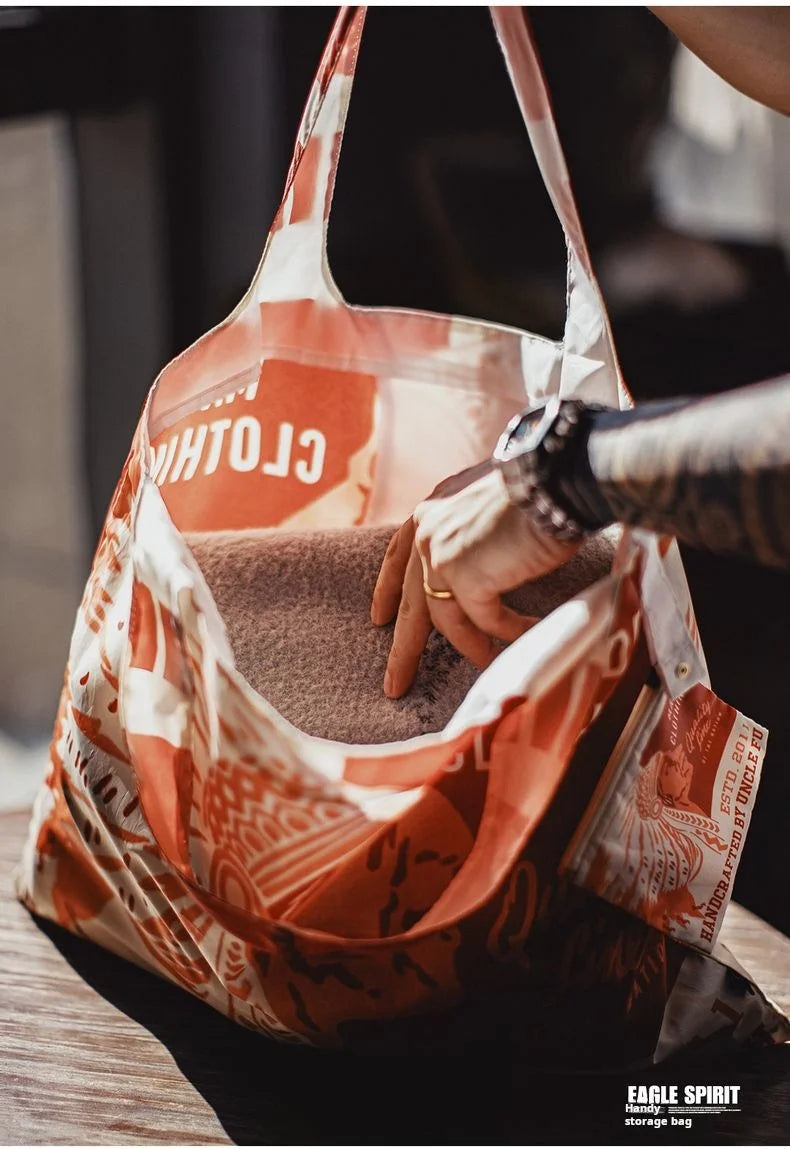 Foldable Tribal Print Tote Bag | Stylish Large Capacity Travel Bag