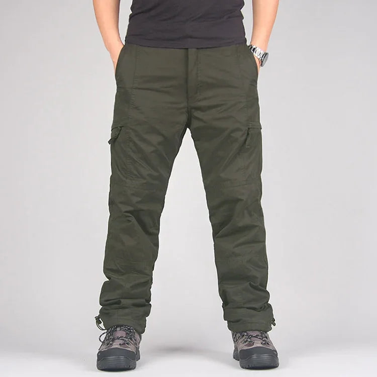 Men's Winter Fleece Cargo Pants | Warm & Casual Outdoor Trousers