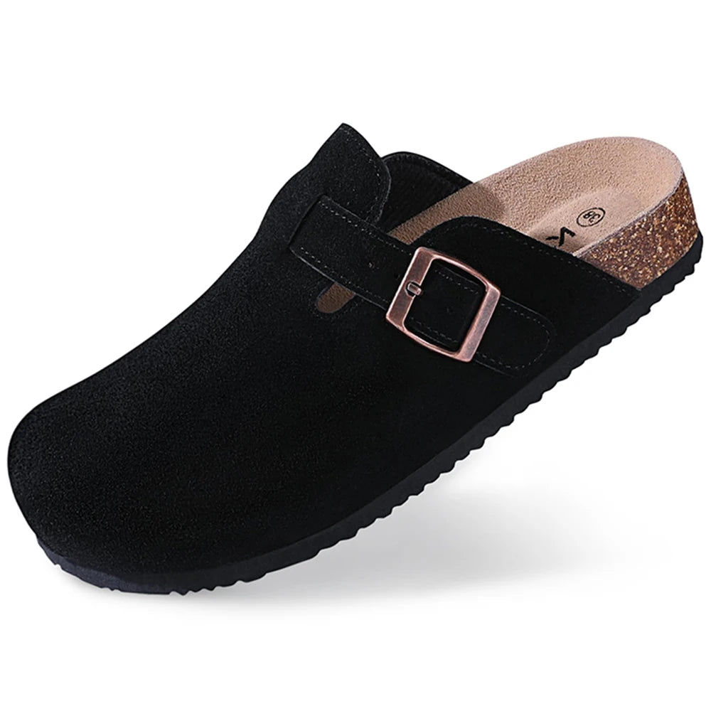 Comfortable Suede Clogs with Arch Support for All-Day Wear