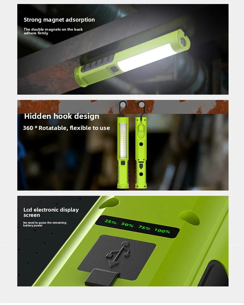 Dual-Side COB Foldable Work Light | Super Bright Emergency Flashlight
