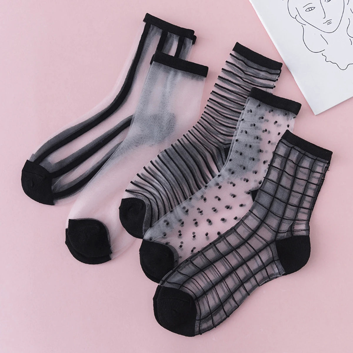 Women's Lace Socks | Stylish Thin Transparent Ankle Socks