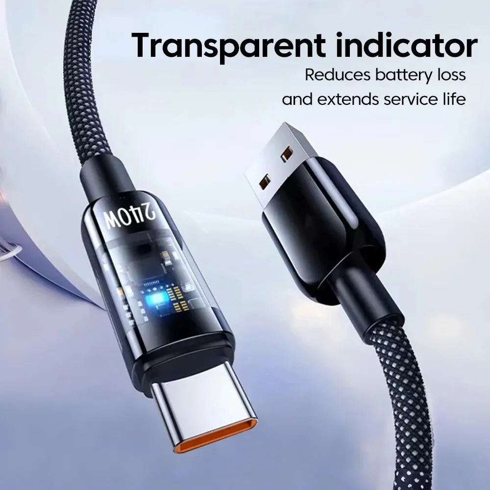 240W Fast Charging USB to Type C Data Cable for All Devices