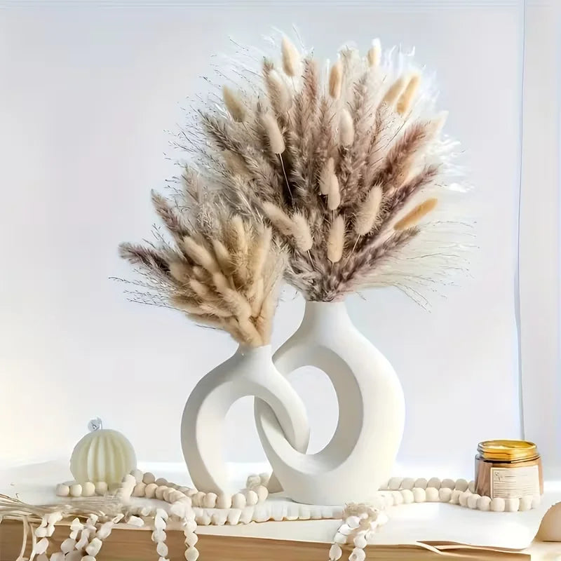 Elegant White Plastic Vase Set | Modern Home Decor for All Spaces