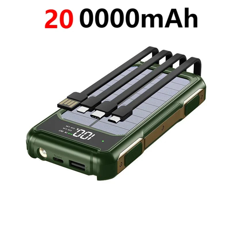 200000mAh Solar Emergency Power Bank | 4 in 1 Charging Solution