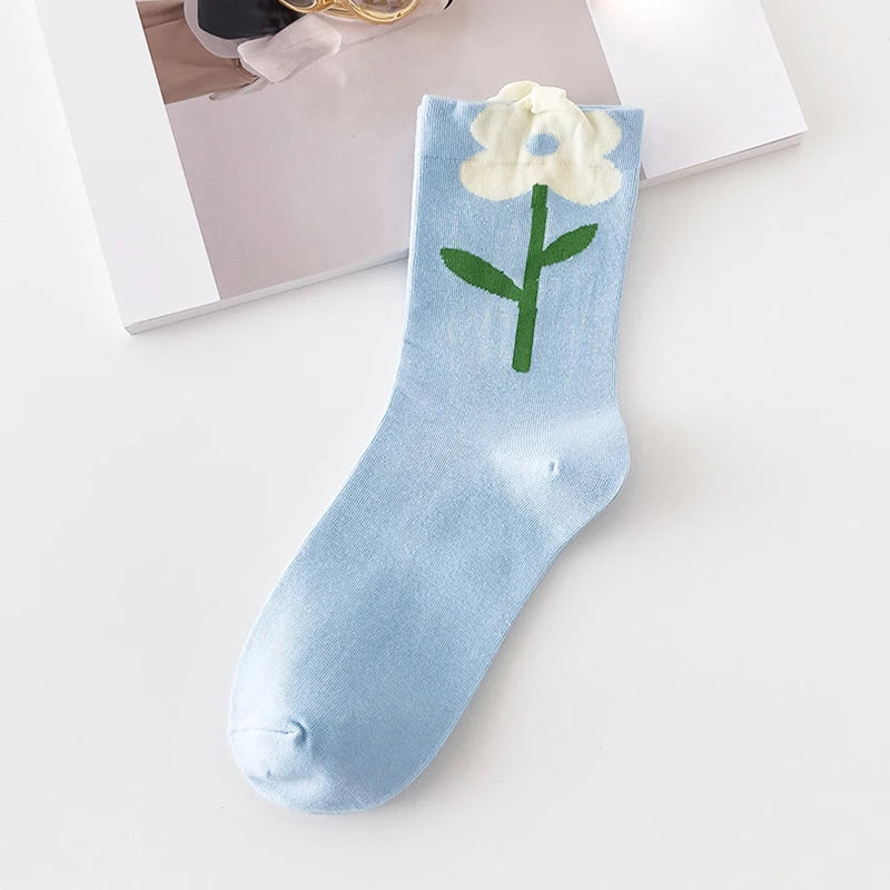 Women's Cartoon Flower Candy Color Socks | Stylish & Comfortable