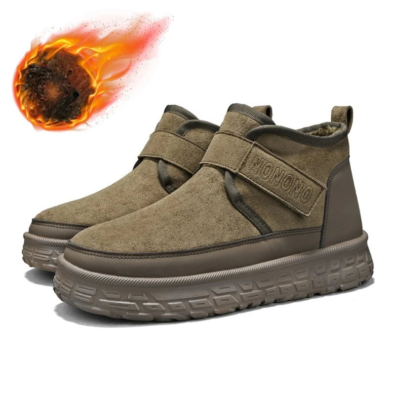 Men's Warm Fleece Lined Snow Boots | Mid-Calf Ankle Winter Shoes