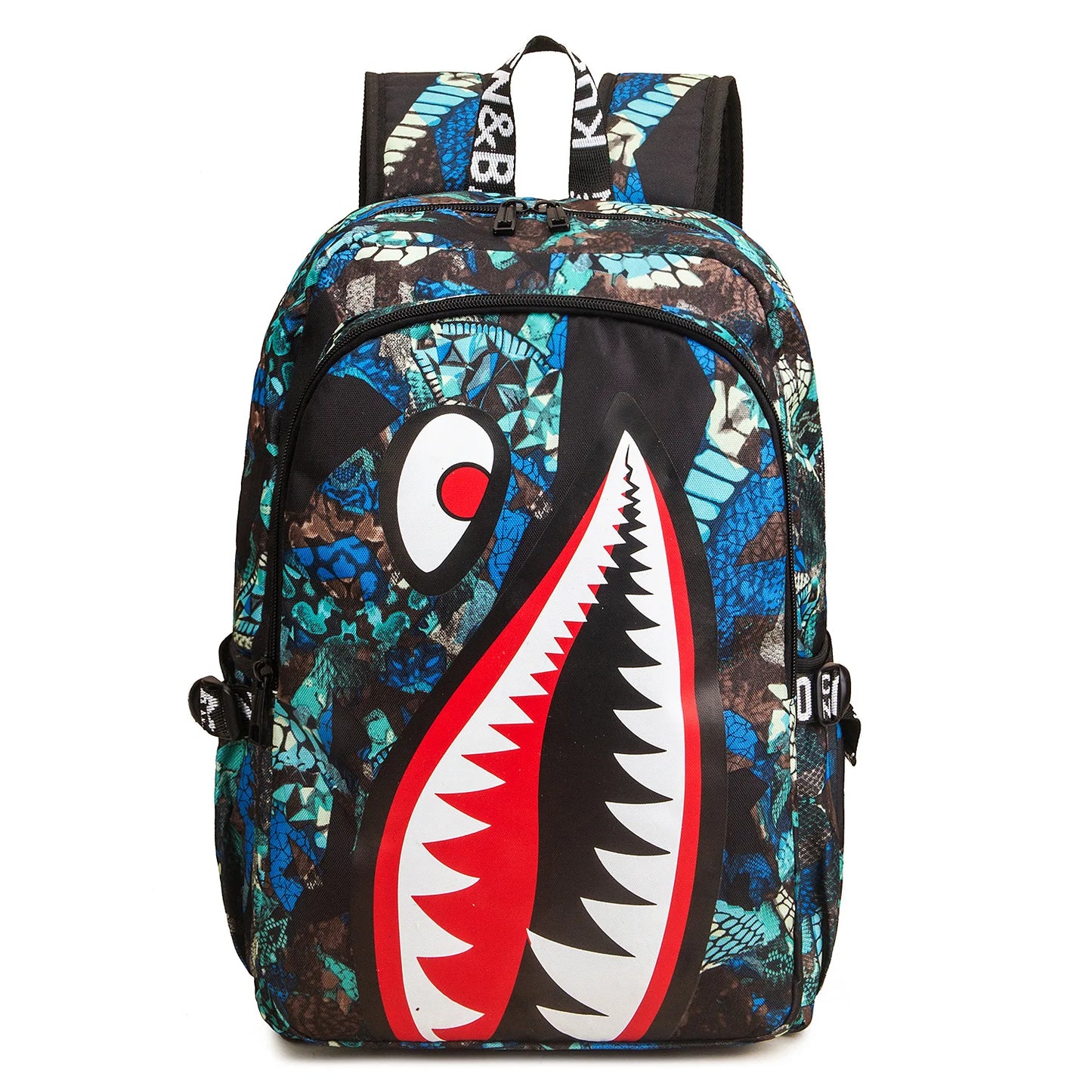 Cartoon Shark Print Backpack | Fun Rucksack for Kids