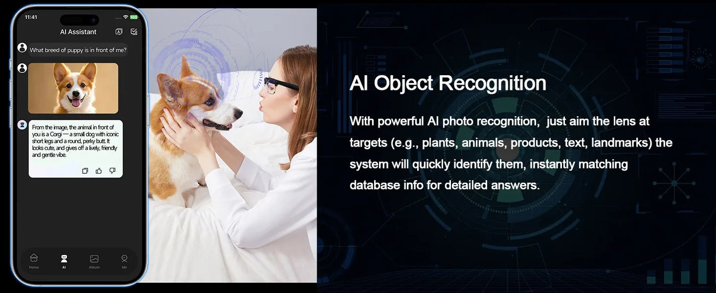 2026 Smart Glasses with 800W Ultra-Wide HD 4K Camera — Dual Lens Video Recording, 4GB AI Photo Recognition, Bluetooth Calls, Voice Translation, Anti-Blue Light UV Sunglasses