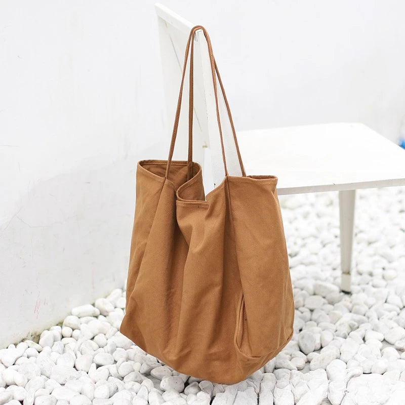 Large Capacity Canvas Tote Bag | Stylish Commuter Shopping Bag