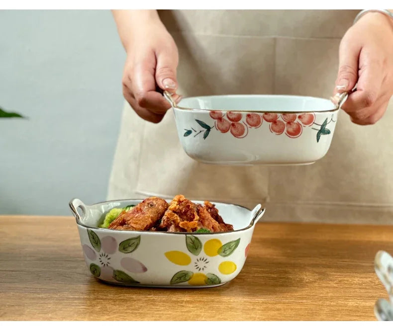 Elegant Hand-Painted Ceramic Bowl | Stylish Home Dining Decor