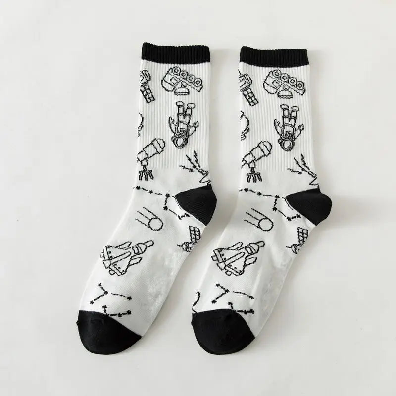 Cute Patterned Cotton Crew Socks for Women | Fun & Stylish Designs