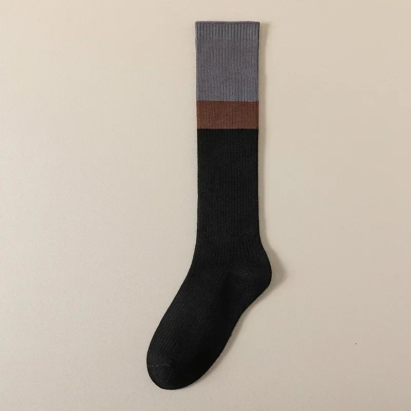 Women's Cotton Color Matching Knee Socks | Fashion-Forward Style