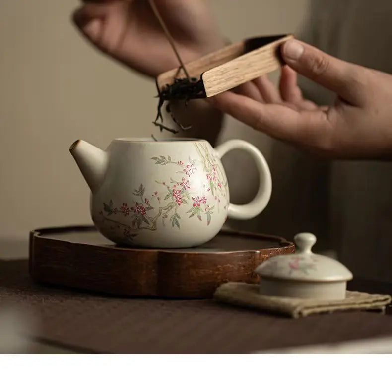 Retro Ceramic Tea Brewing Cup Set | Elegant Anti-Scald Teacup