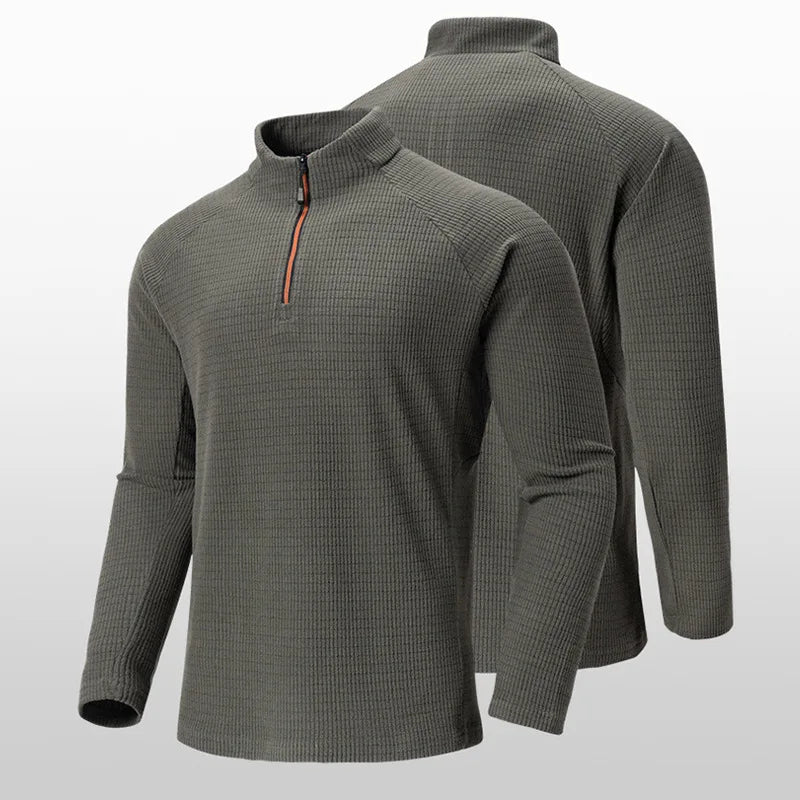 Men's Tactical Grid Fleece Pullover | Comfortable Warm Layer