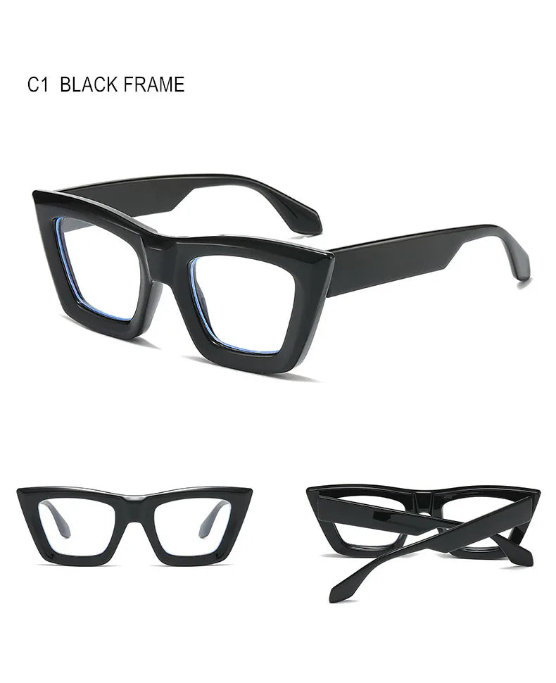 Custom Myopia Glasses | Stylish Butterfly Frame & Blue Light Blocking