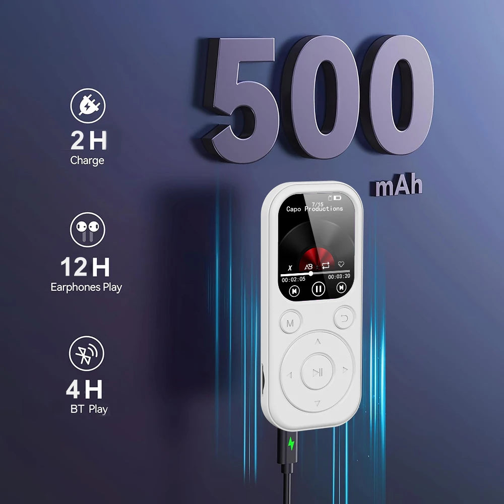 Compact MP3 MP4 Music Player | Bluetooth, Alarm Clock & E-Book