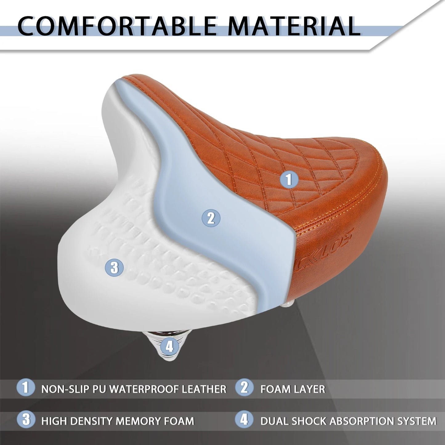Comfortable Oversized Bicycle Saddle for Road and Mountain Bikes