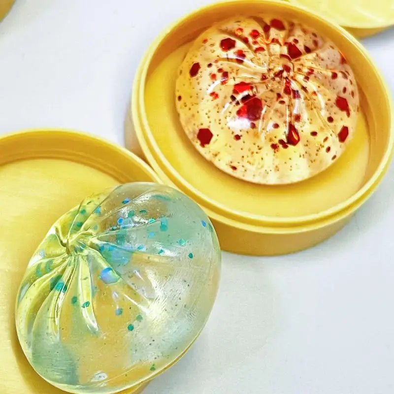 Crystal Bun Cute Mini Soup Dumpling Shaped Stress-relief Squeeze Toy, Venting Office Prank Toy, Slow Rebound, Fun Gift