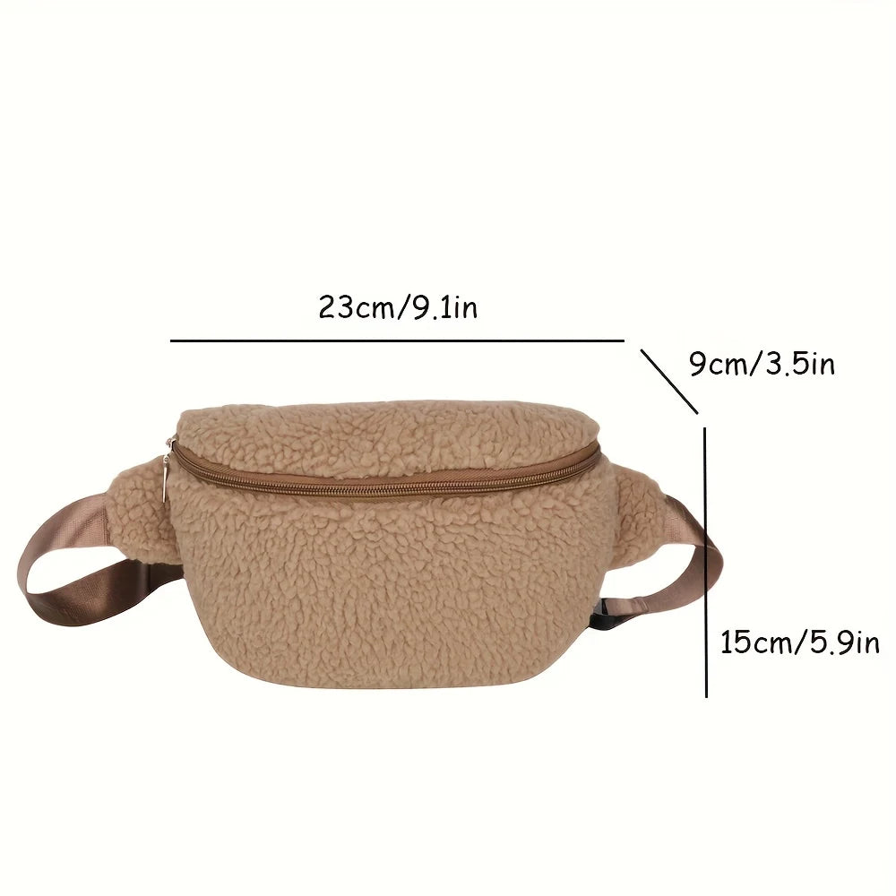 Women's Lamb Wool Chest Bag | Stylish Large Capacity Crossbody