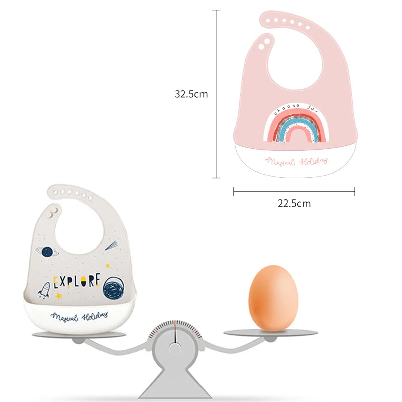 Waterproof Silicone Baby Bibs | Adjustable Cute Feeding Aprons