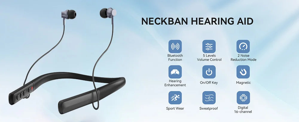 Rechargeable Bluetooth Hearing Aid Headset | Noise Reduction