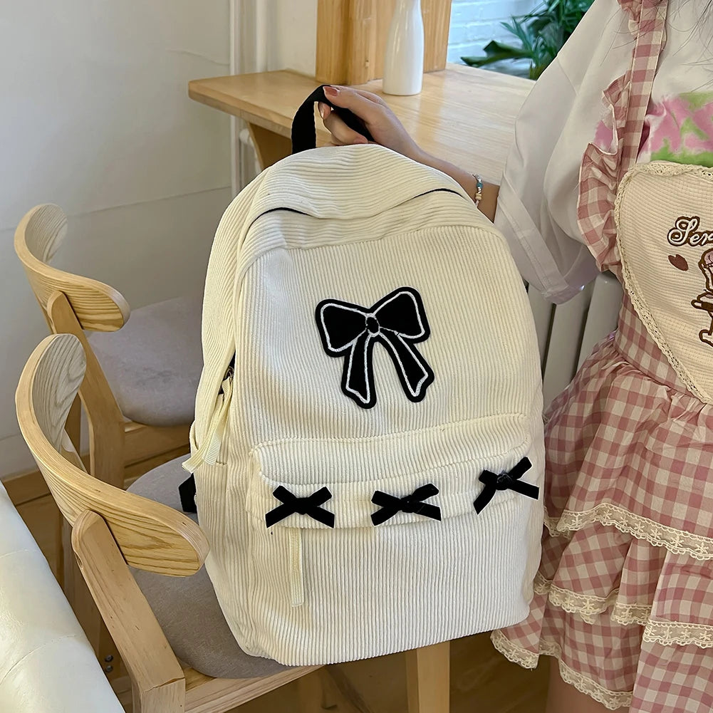 Cute Bowknot Aesthetic Backpack | Trendy School & Travel Bag