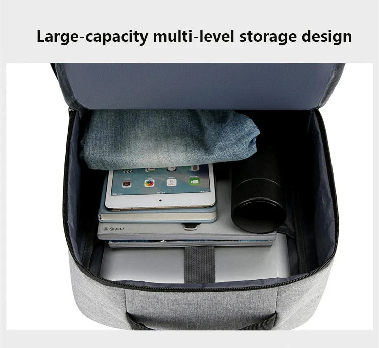 Men's Waterproof Oxford Laptop Backpack with USB Charging Port