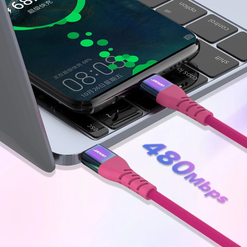 USB C to USB C Cable | 60W Fast Charging Rainbow Braided Cable