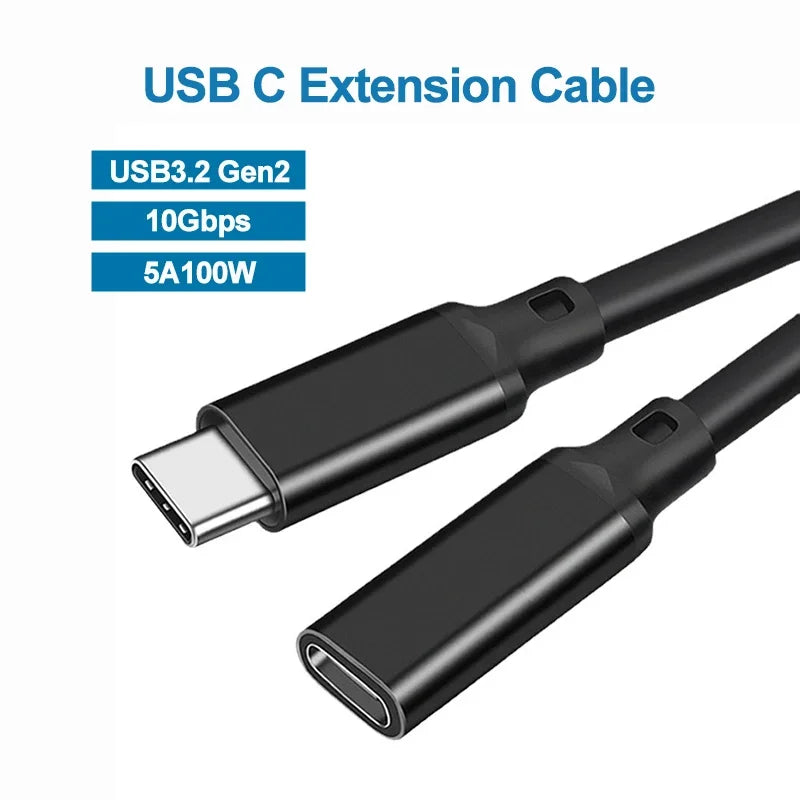 USB Type-C Extension Cable 10Gbps | High-Speed Charging & Data