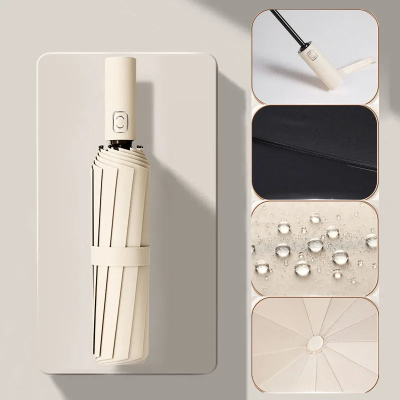 Large Windproof Automatic Umbrella | UV Protection Folding Umbrella