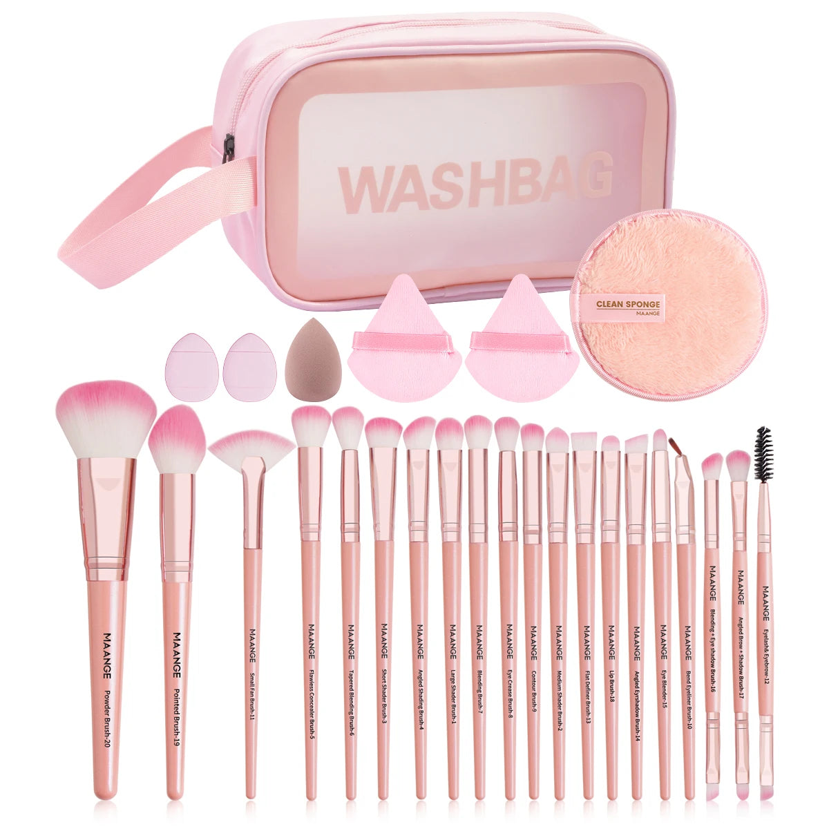 27 Piece Makeup Brush Set | Complete Beauty Kit with Travel Bag
