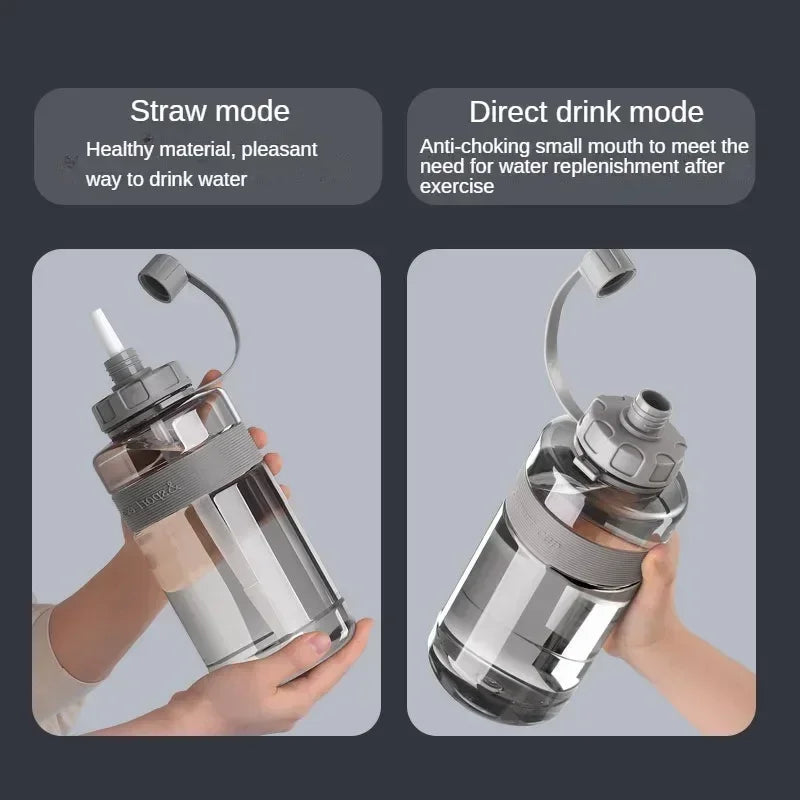 2 Liter Big Water Bottle with Straw | BPA Free Fitness Hydration