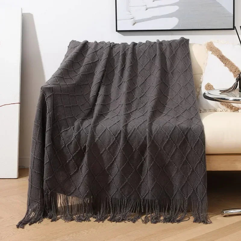 Soft Knitted Shawl Blanket | Cozy Travel & Home Essential