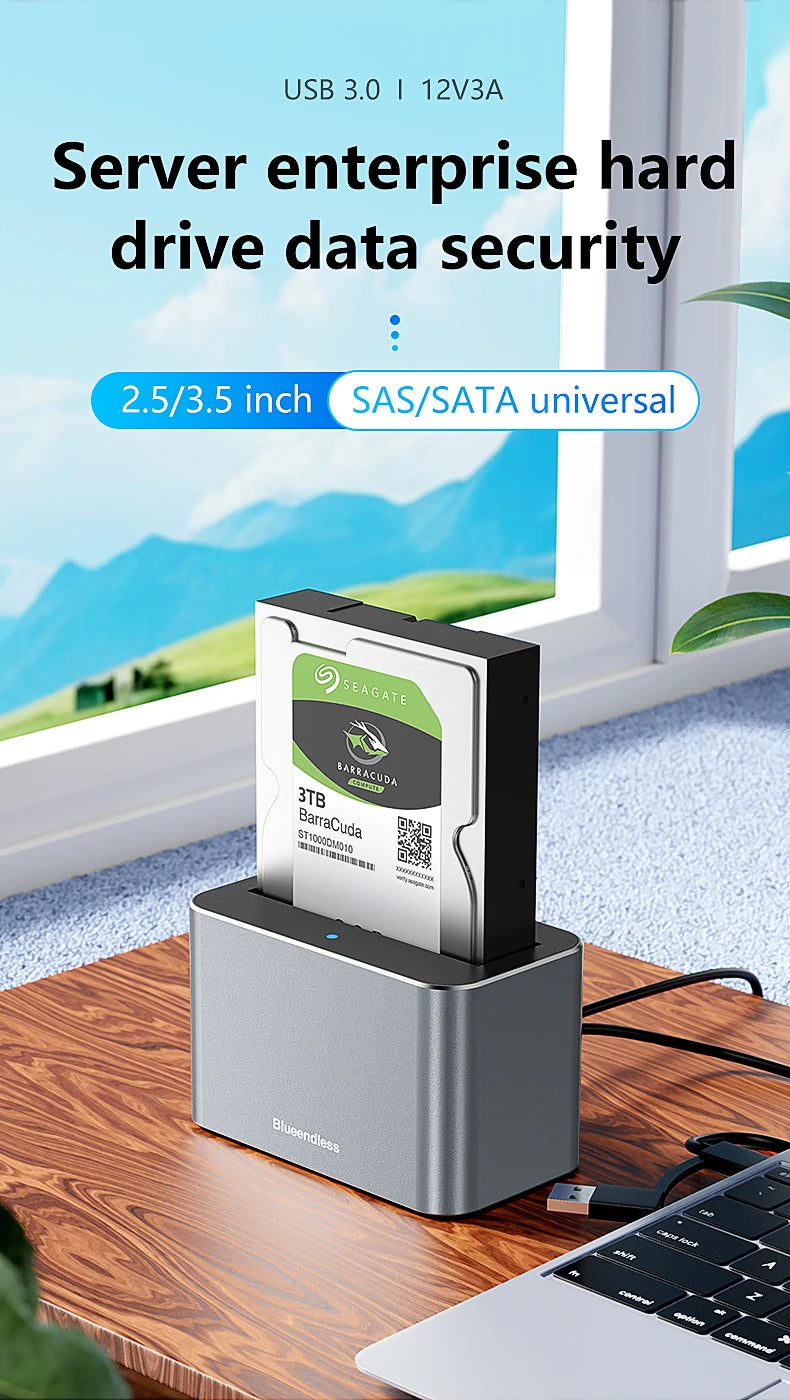 2.5/3.5 Inch SAS/SATA Hard Disk External Case | USB 3.0 Docking Station