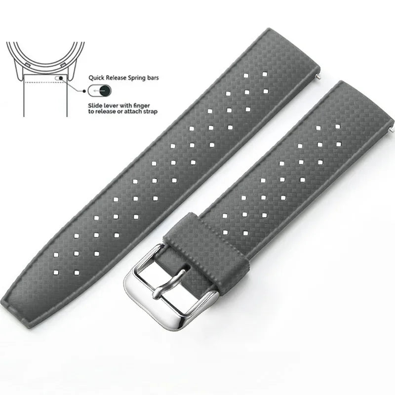 Tropical Silicone Watch Band | Quick Release Rubber Strap