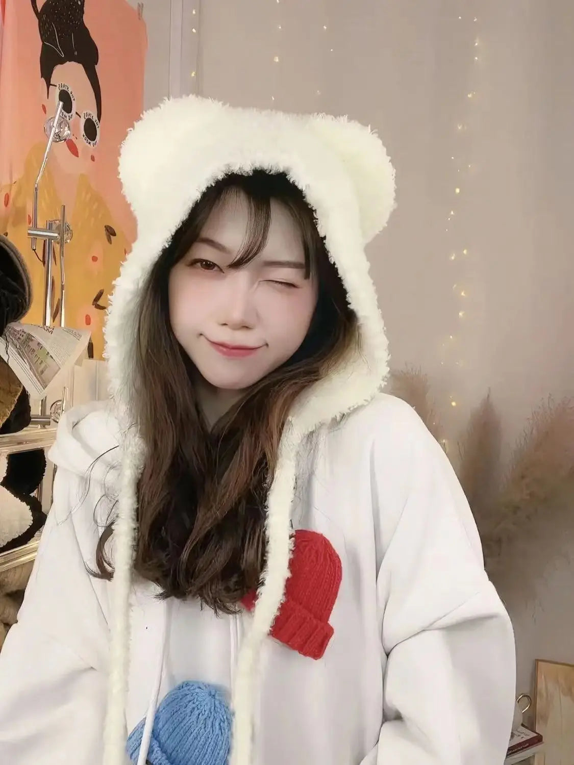 Women's Cute Bear Ear Plush Beanie | Cozy Winter Bomber Hat