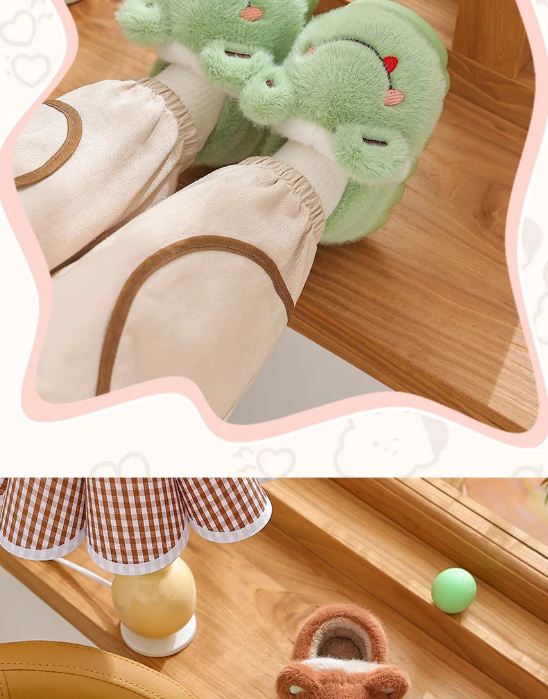 Unisex Cute Animal Plush Slippers | Cozy Memory Foam Slides