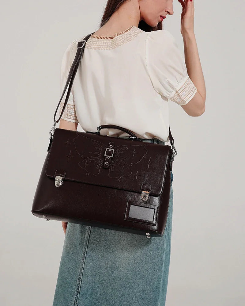 Stylish Cowhide Women's Backpack | Large Capacity Leather Bag