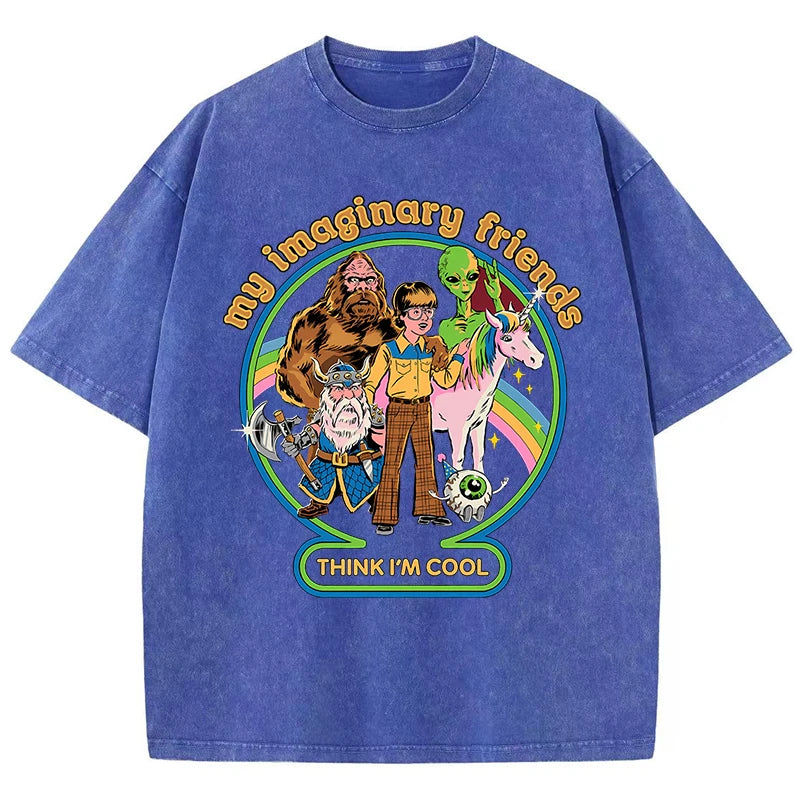 Washed Retro Men's Oversized T-Shirt | Soft Cotton Casual Tee