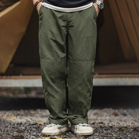 Pantalones Delgados Casuales para Hombre | Corte Recto Verde Moderno